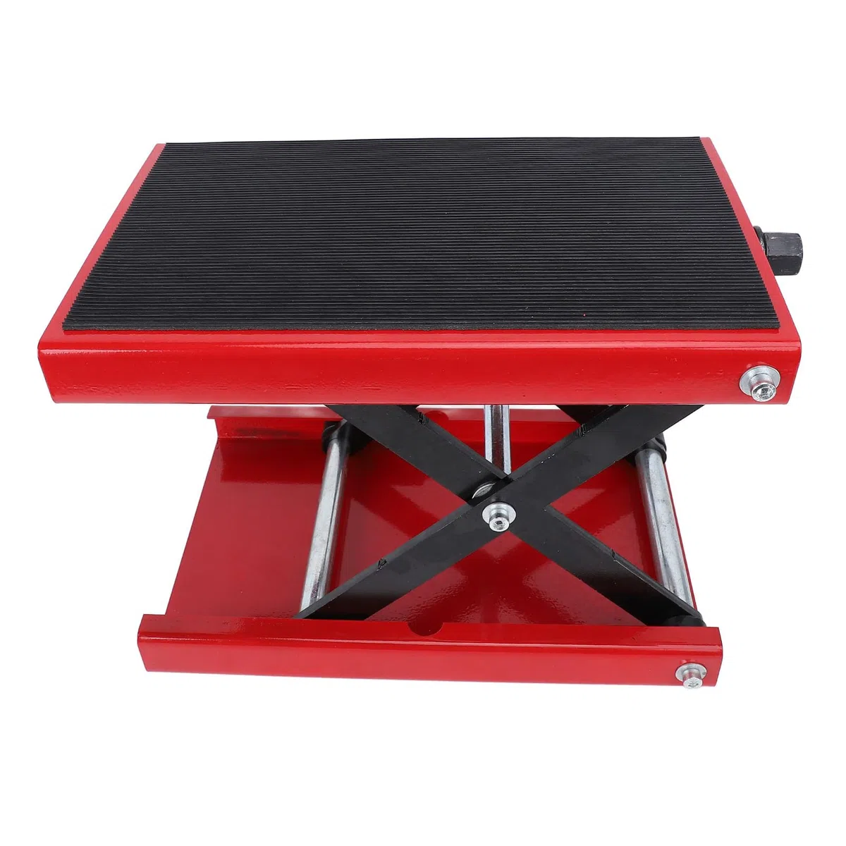 Motorcycle Cissor Jack Lelever Stand 500kg Capacité de Conception Pliable Hauteur Réglable Hauteur de 3,35 à 13,39 Pouces pour L'entretien Universel de Moto avec Construction de