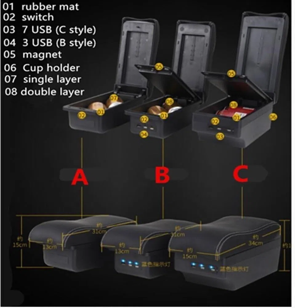 Voiture Accoudoirs Compatible Avec Opel pour mokka accoudoir boîte console centrale de rangement pièces intérieures accessoires avec USB