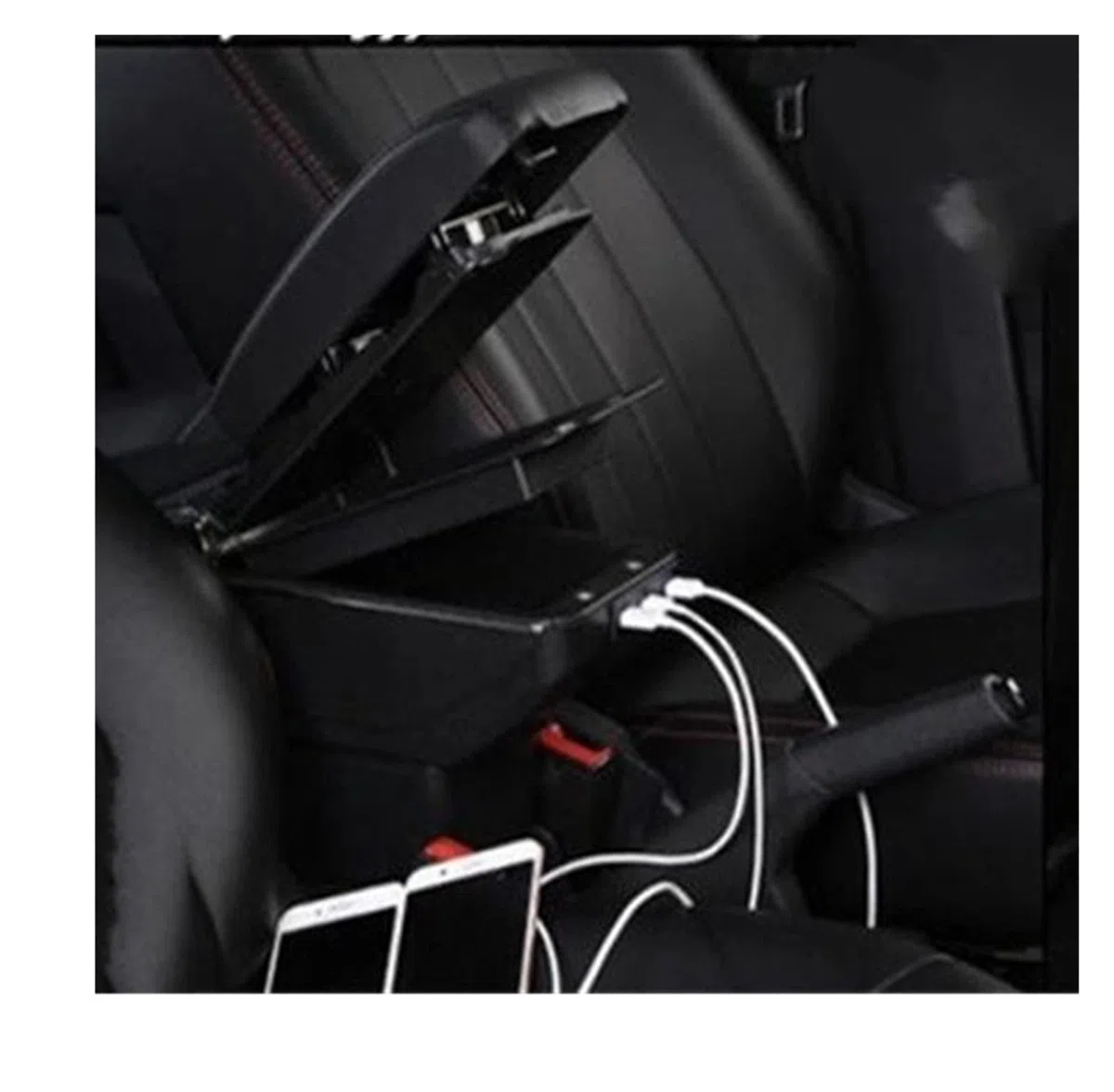 BoîTe Rangement Accoudoirs Pour Les Accessoires De Modification Console Centrale Voiture Boîte D'accoudoir Aperçu Double Surélevé Avec USB